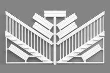 Plastruct 93303 1:48 1" Deck Railing with Stairs