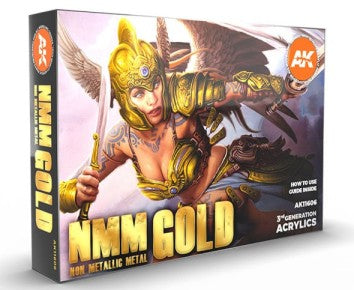 AK Interactive 11606 NMM (Non-Metallic Metal) Gold Acrylic Paint Set (Set of 6)