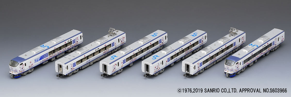 TomyTec 986744 N Hello Kitty Haruka Butterfly JR Series 281 Cars (Set of 6)