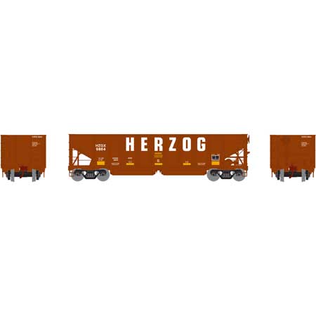 Athearn 14270 HO Herzog 40' OB Ballast RTR Hopper/Load #9864