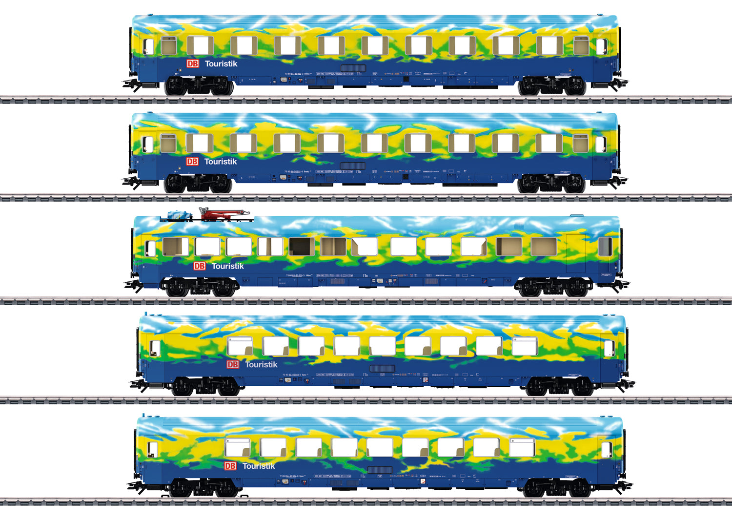 Marklin 43878 HO Scale DB AG Tourism Train Passenger Car Set (Set of 5)
