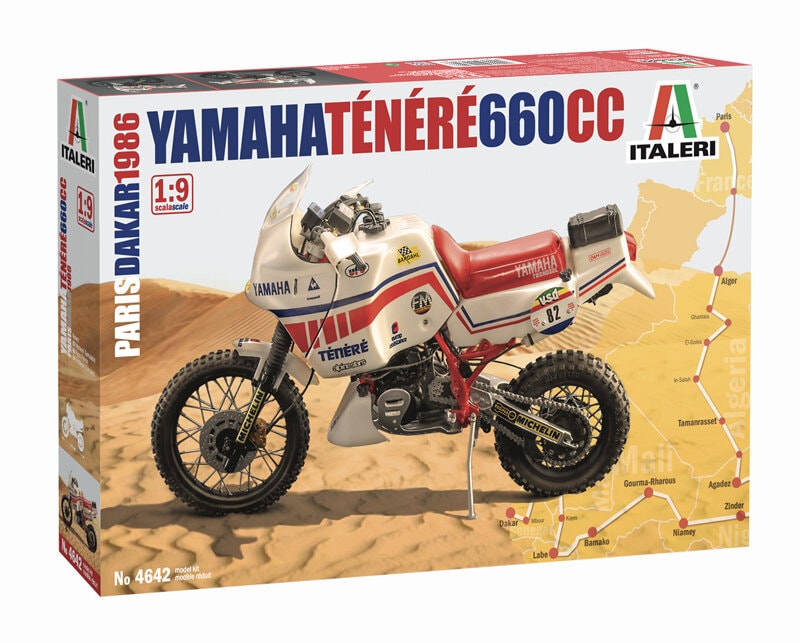 Italeri 4642 1:9 Yamaha Tenere 660 cc Paris Dakar 1986 Plastic Model Kit