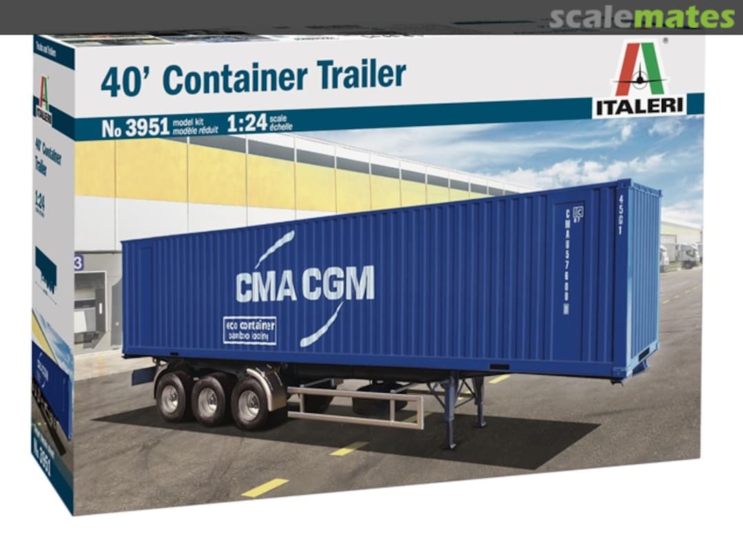 Italeri 3951 1:24 CMA CGM 40' Container Trailer Plastic Model Kit