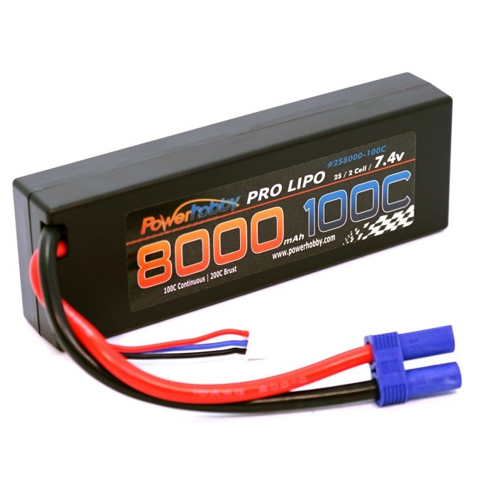 Power Hobby 2S8000100CEC5 2S 7.4V 8000MAH 100c-200c Lipo Battery w/EC5 Plug