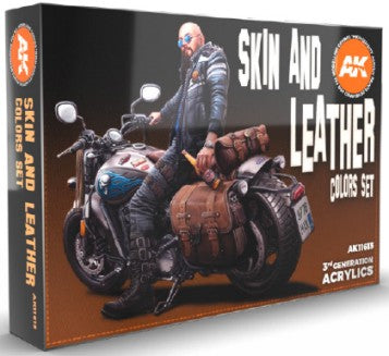 AK Interactive 11613 Skin & Leather Colors Acrylic Paint Set (Set of 6)