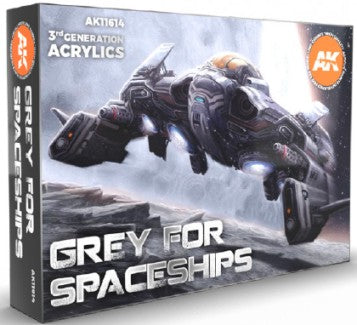 AK Interactive 11614 Grey for Spaceships Acrylic Paint Set (Set of 6)