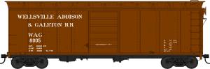 Bowser 42464 HO Wellsville Addison & Gatelon 40' Steel Side Boxcar #8005