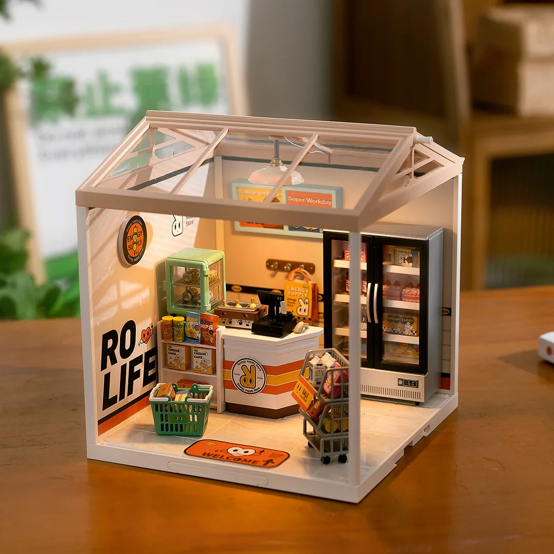 Robotime DW002 Energy Supply Store Plastic DIY Miniature House Kit