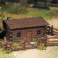 Bachmann 45982 O Scale Plasticville USA Log Cabin With Rustic Fence Kit