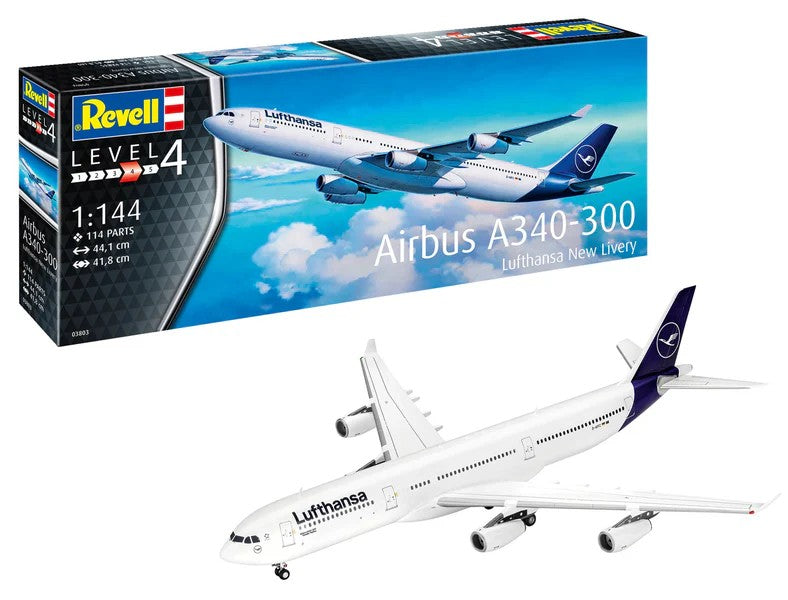 Revell of Germany 03803 1:144 Airbus A340-300 Lufthansa New Livery Jet Kit