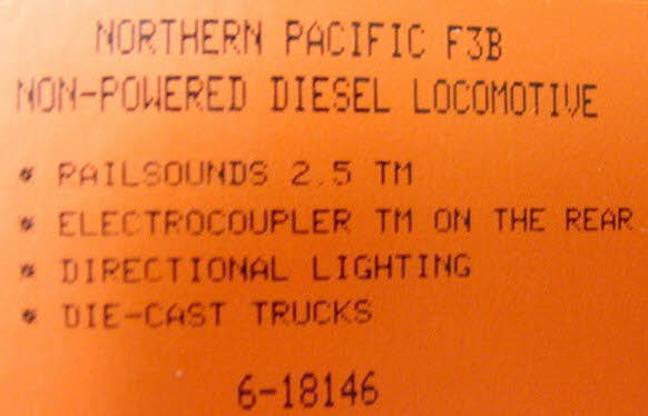 Lionel 6-18147 O Gauge Northern Pacific F3 AB Diesel Locomotive Set #2390A/2390C LN/Box