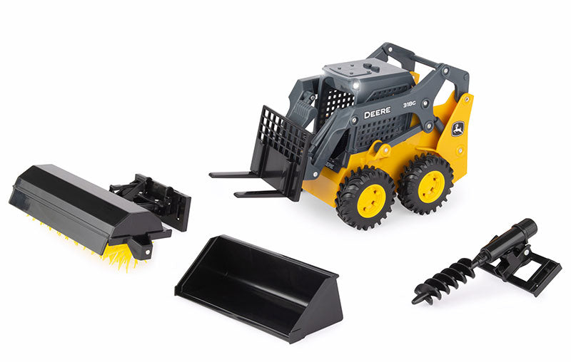 Ertl 47324 1:16 John Deere 318G Skid Steer with Attachments