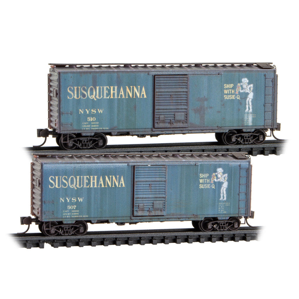 Micro-Trains 98305107 N Susquehanna 40' Standard Boxcar #507, #510 (Set of 2)