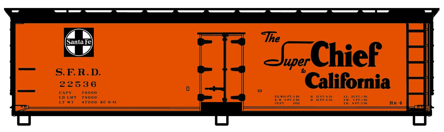Accurail 48143 HO Santa Fe Super Chief 4800 Series 40' Wood Reefer Car #22536Kit
