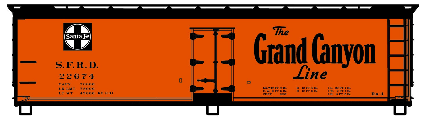Accurail 48153 HO Santa Fe Grand Canyon Slogan 40' Wood Reefer Car #22674