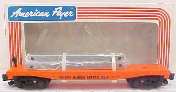 American Flyer 6-48505 S Gauge Illinois Central Gulf Flatcar w/Bulkheads LN/Box
