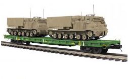 MTH 20-95470 U.S. Army Premier 60' Flat Car w/2 M270 Rocket Launchers #40230