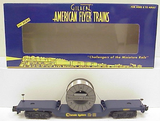 American Flyer 6-48531 S Scale Chessie Flatcar with Cable Reel