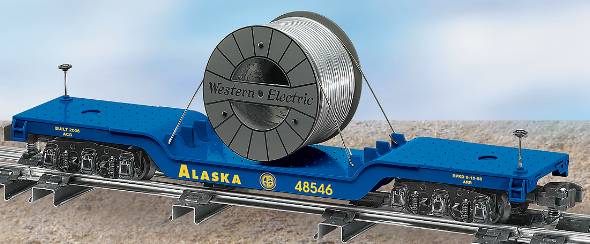 American Flyer 6-48546 S Scale Alaska Flatcar with Cable Reel LN/Box