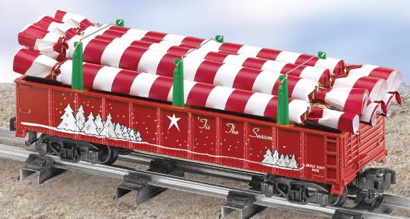 American Flyer 6-48553 S Christmas Gondola With Candy Canes Load