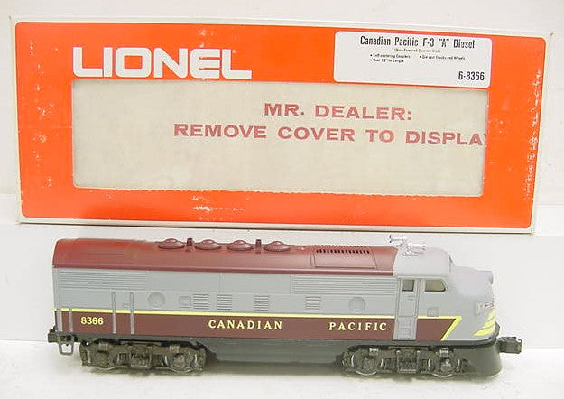 Lionel 6-8366 O Canadian Pacific F3 A Dummy Diesel Locomotive EX/Box