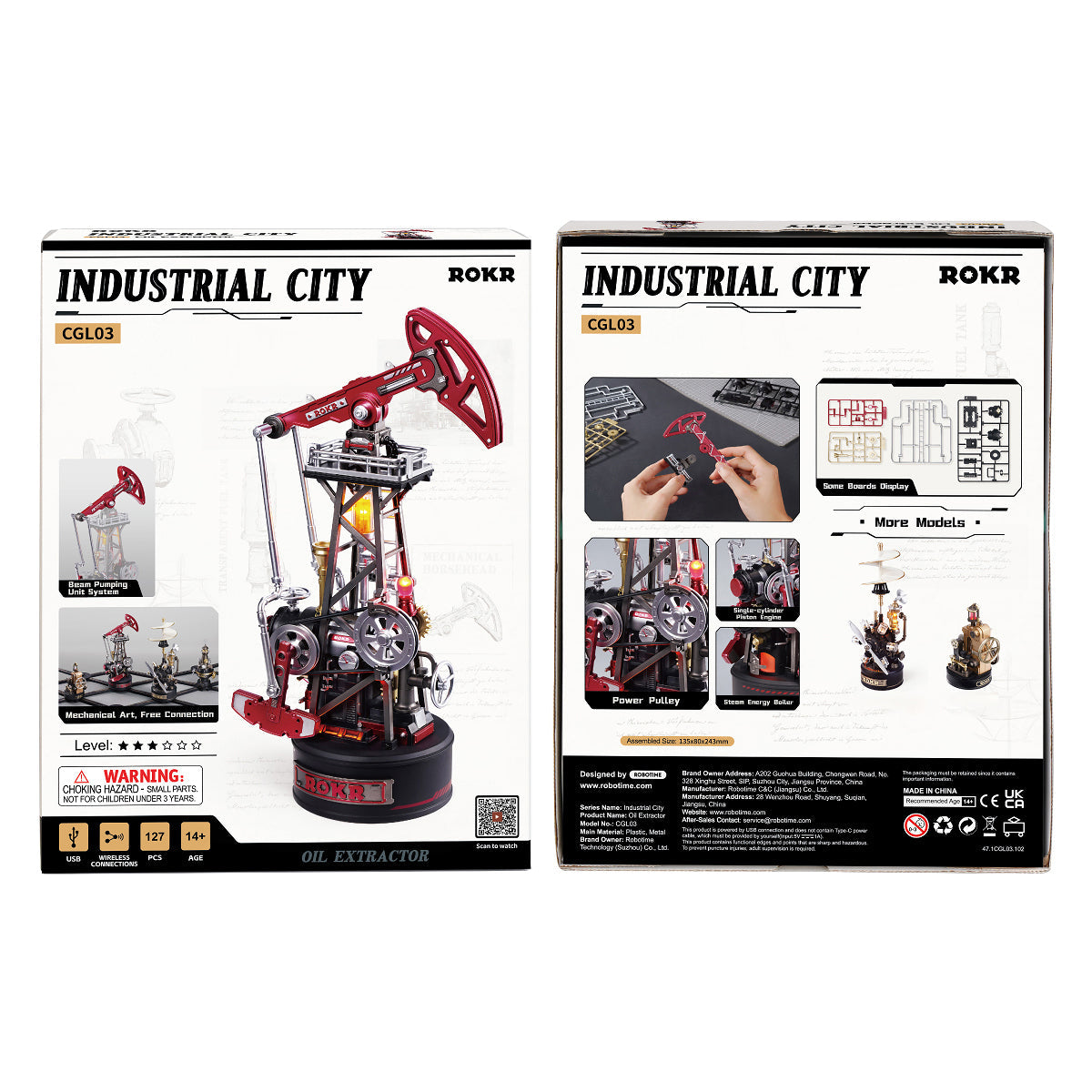 Robotime CGL03 ROKR Oil Pump Jack Mechanical 3D Puzzle