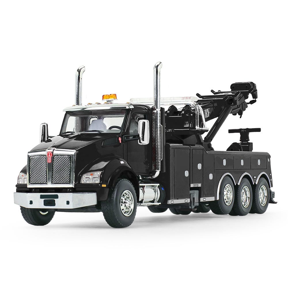 First Gear 50-3464 1:50 Black Kenworth T880 with Rotator Wrecker Diecast Model