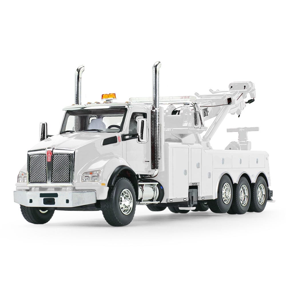 First Gear 50-3467 1:50 White Kenworth T880 with Rotator Wrecker Diecast Model