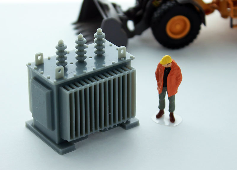 3d To Scale 50-440-GY 1:50 Scale Grey HD Plastic Resin Electrical Transformer