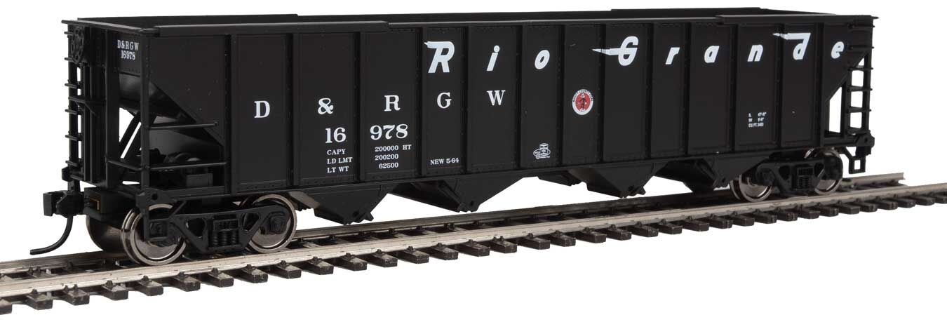 Walthers 910-1991 HO D&RGW 50' 100-Ton 4-Bay Hopper Ready to Run #16978