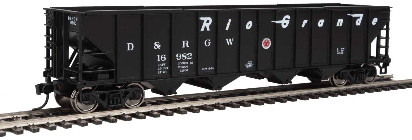 Walthers 910-1992 HO D&RGW 50' 100-Ton 4-Bay Hopper Ready to Run #16982