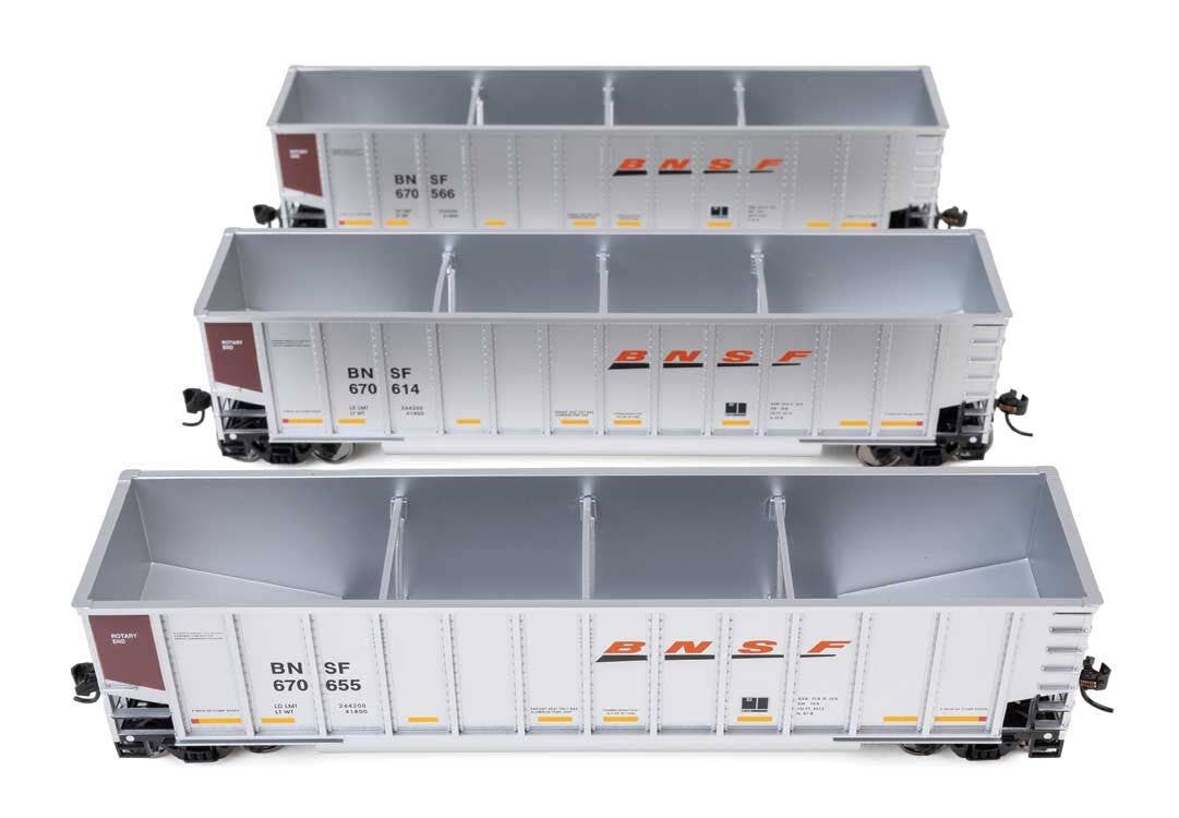 Walthers 910-55909 HO BNSF 50' Bethgon Coalporter Gondola RTR (Set of 3)