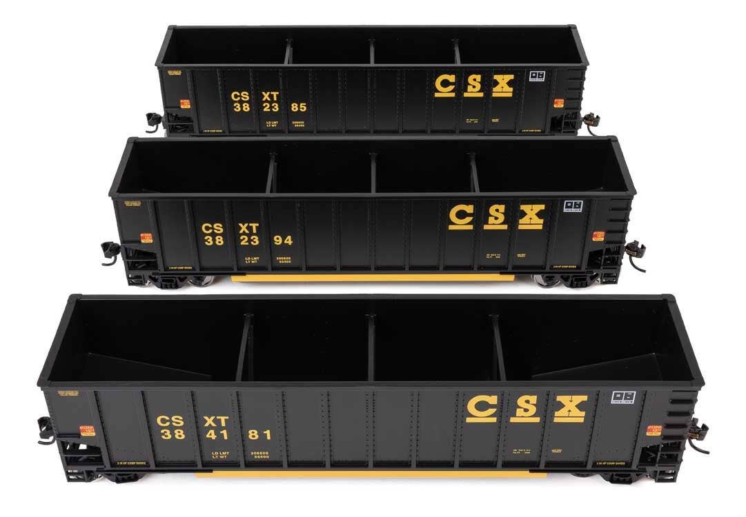 Walthers 910-55912 HO CSX 50' Bethgon Coalporter Gondola RTR (Set of 3)