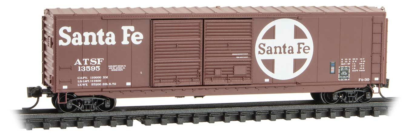 Micro-Trains 03700121 N Santa Fe 50' Double-Door Boxcar #13595 LN/Box