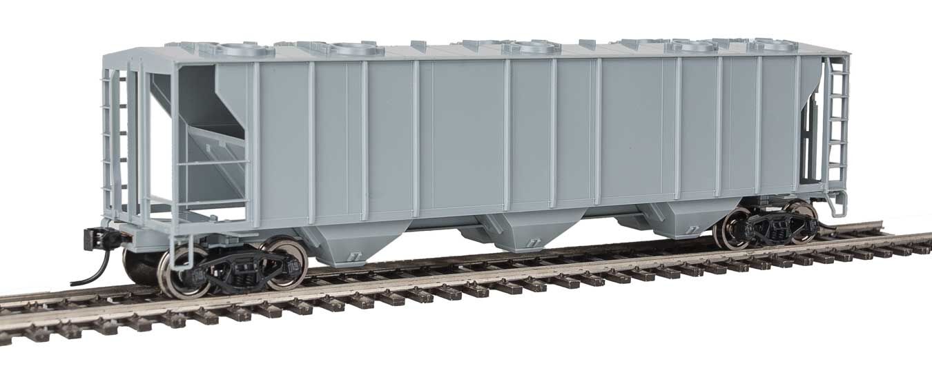 Walthers 910-7000 HO Undecorated 50' PS-2 2893 3-Bay Covered Hopper Car