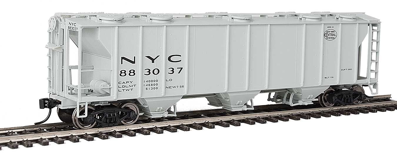 Walthers 910-7026 HO New York Central 50' PS-2 2893 3-Bay Covered Hopper #883037 NIB