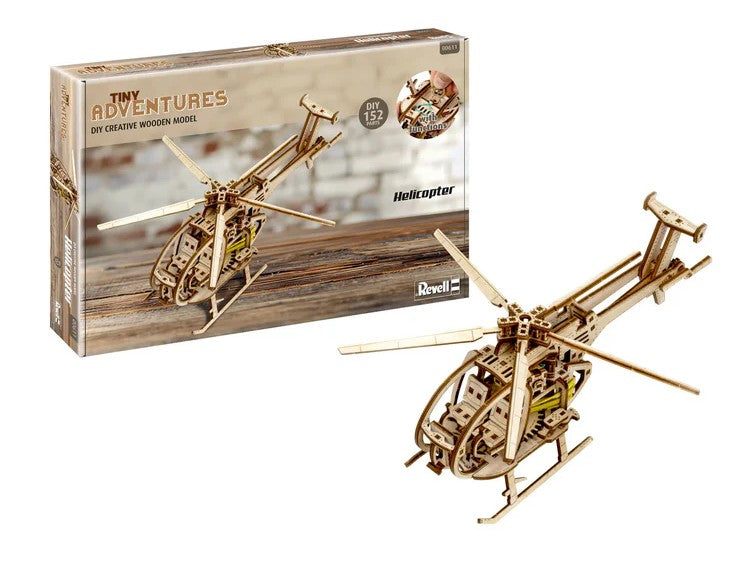 Revell of Germany 00611 1:30 Tiny Adventures - Helicopter Wooden Model Kit