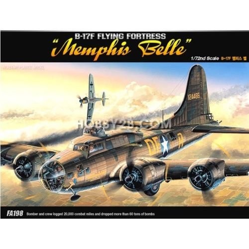 Academy 12495 1:72 B-17F Flying Fortress 'Memphis Belle' Military Plane Kit