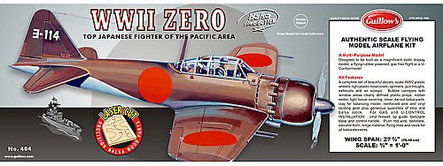 Guillows 404LC 1:16 Mitsubishi Zero Military Aircraft Plane Model Kit
