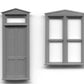 Grandt Line 5259 HO Windows Peaked Top Window/Door Set (Set of 2)