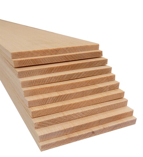 Bud Nosen Models 1146 1/4" x 4" x 36" Balsa Wood Sheets (Pack of 10)