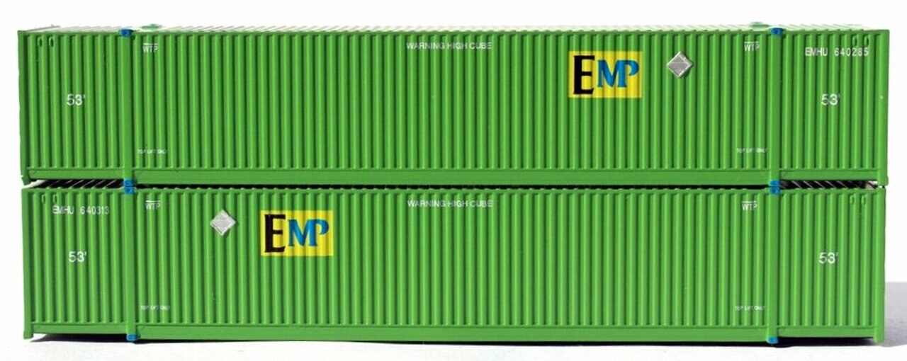 JTC Model Trains 537003 N EMP-UP 53' High Cube 8-55-8 Container (Pack of 2)