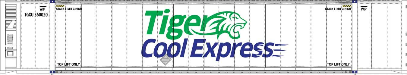 Walthers 949-8708 HO Tiger Cool Express 53' Reefer Container Ready to Run