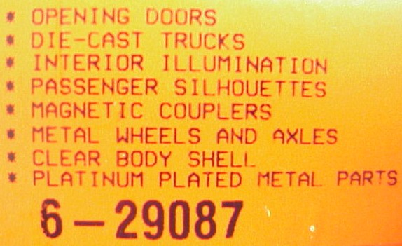 Lionel 6-29086 O Platinum Ghost Clear Shell Madison Passenger Cars (Set of 3) LN/Box