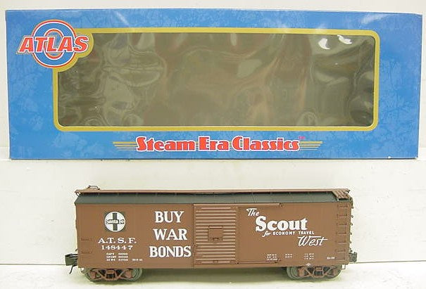 Atlas 6491-1 O Gauge Santa Fe Steel Re-Built USRA Boxcar #148447 - 3 Rail LN/Box
