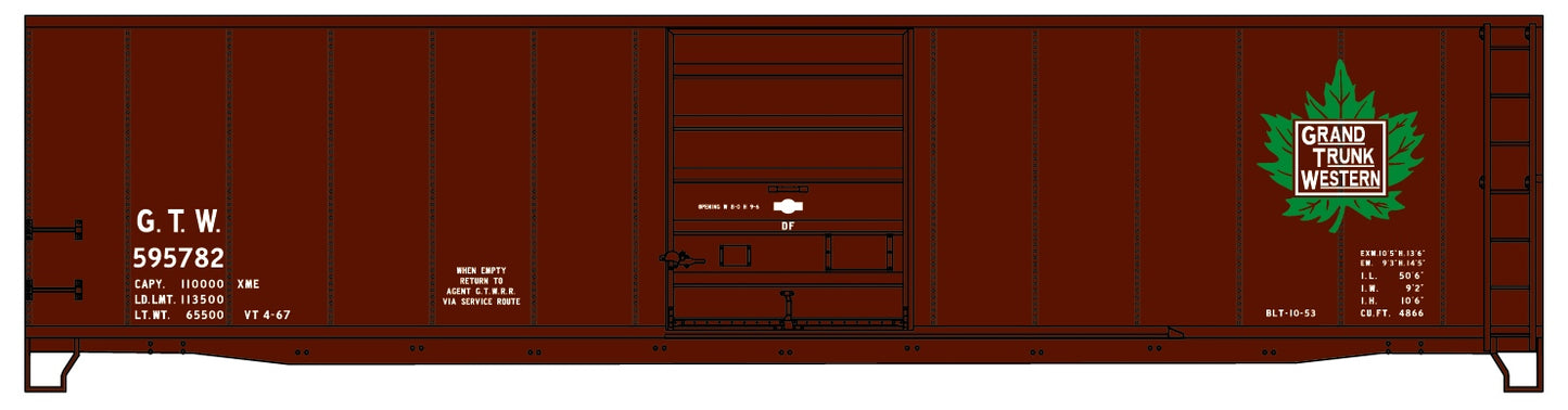 Accurail 5508 HO Grand Trunk Western 50' Steel Boxcar #595782