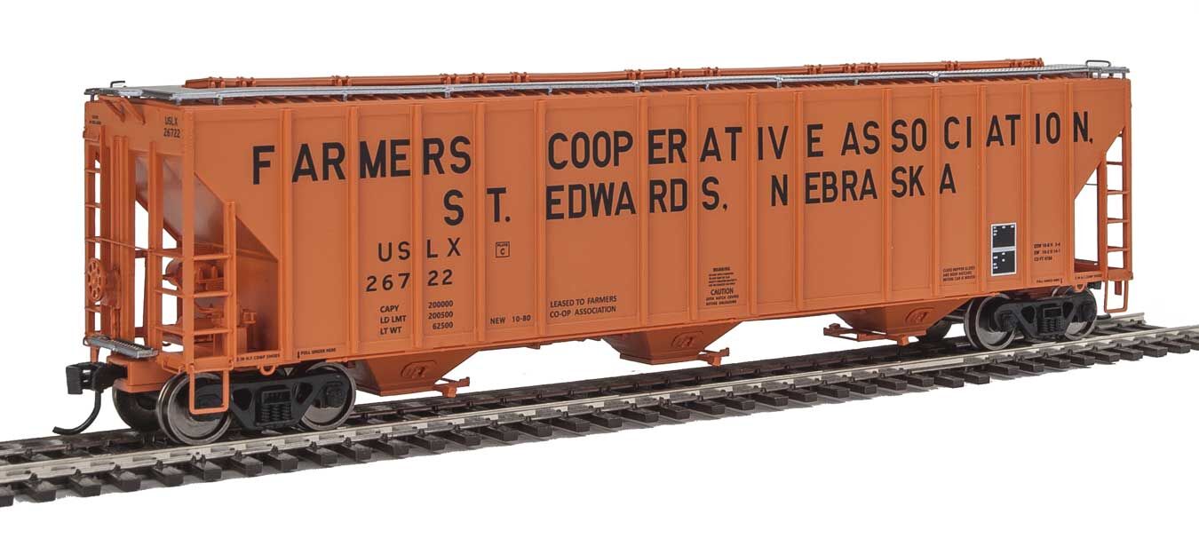 Walthers 920-106159 HO Famers Co-op Association USLX 4780 Covered Hopper #26722