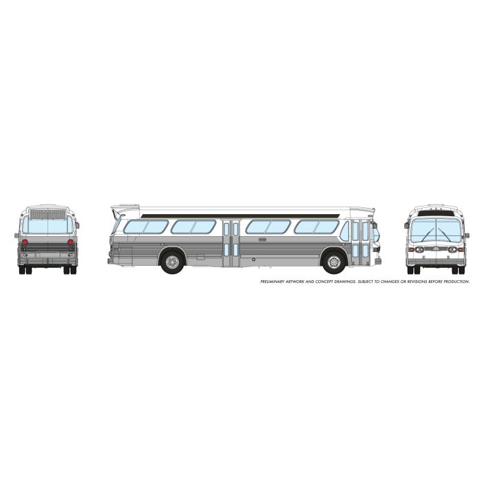 Rapido Trains 573098 N Generic White/Silver Fishbowl Bus