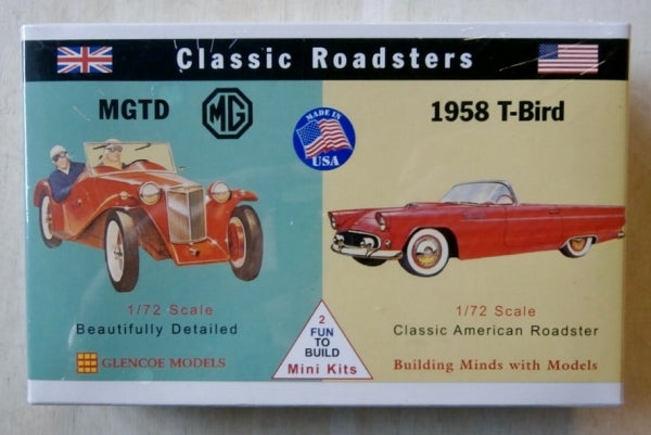 Glencoe Models 03606 1:72 MG-TD & 1958 T-Bird Classic American Roadster Kit