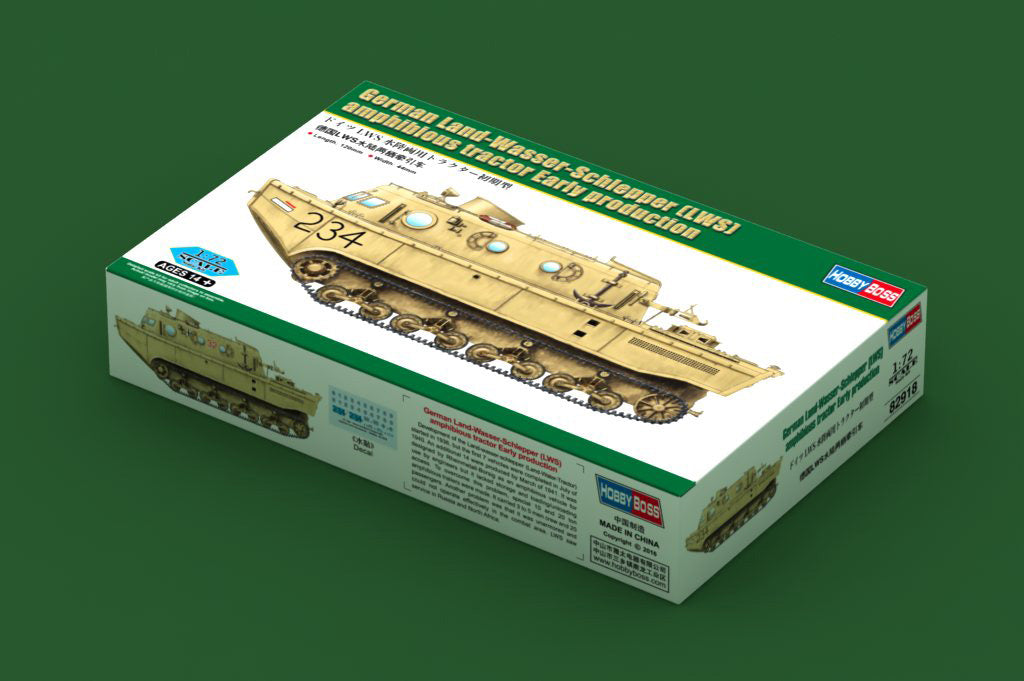 Hobby Boss Models 82918 1:72 German LWS Amphibious Tractor Early Prod Kit